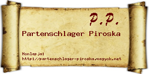 Partenschlager Piroska névjegykártya
